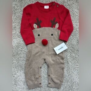 NWT Mud Pie Reindeer Baby Romper